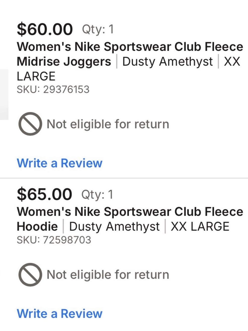 Nike Women's Club Fleece Hoodie and Joggers in Dusty Amethyst